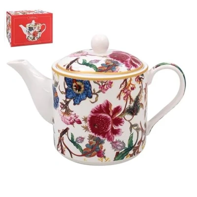 Image of The Leonardo Collection Anthina Tea Pot with Lid British Designed Ceramic for Home &amp; Office Serving Hot Drinks