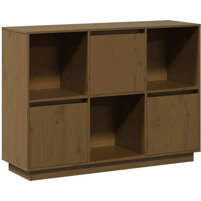 Image of vidaXL Sideboard Honey Brown 110.5x35x80 cm Solid Wood Pine