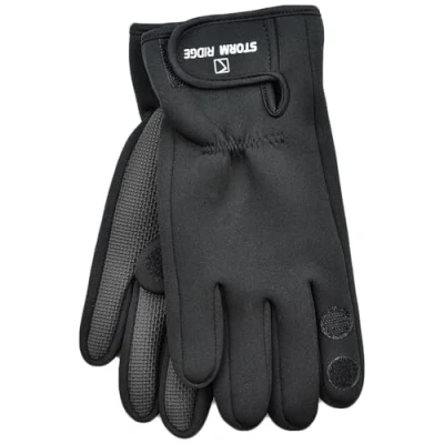 Image of A2Z Mens Neoprene Gloves Outdoor Fishing Rubber Palm Grips Fold Back Finger/Thumb MG638 Black M/L