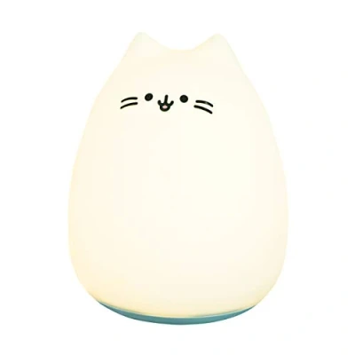 Image of InnoGIO GIOKitty Maxi Silicone Cat Night Light for Children, 7 Colours with Remote Control, Decoration Baby &amp; Toddler Room, Sleep Aid Kids, LED Lamp in Animal Shape