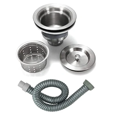Image of Sifone with S Trap Waste Outlet For Bowl Backwash Sink Hair Strainer Deep Basket (20 mm tread PIPE and trap)