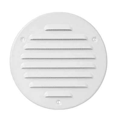 Image of Metal Air Vent Grille with Fly Screen Flat Ducting Ventilation Cover White (150mm)