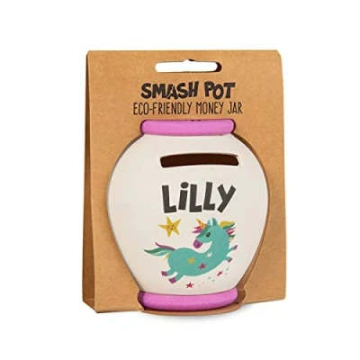 Image of History &amp; Heraldry Personalised Bamboo Smash Pot Money box (Lilly)
