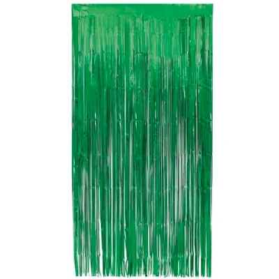 Image of Unique 16857 Foil Fringe Door Curtain x 2 m Green Colour 1 Count (Pack of 1)