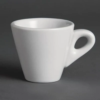 Image of Olympia Whiteware Conical Espresso Cups 60Ml 2Oz Coffee Milk Jugs 12pc