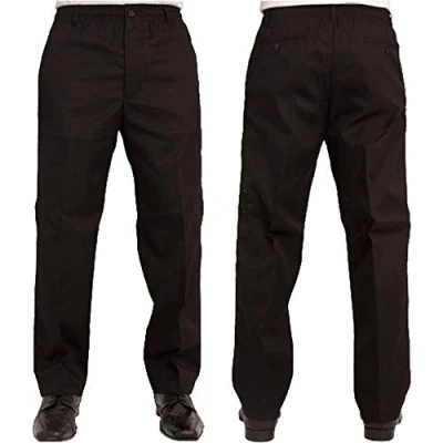 Image of Carabou Mens Elasticated Waist Smart Casual Rugby Trousers (42/27, Black)
