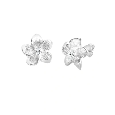 Image of Elli Earrings 925 Sterling Silver Flower Frangipani Crystals
