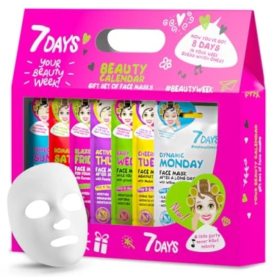 Image of 7Days Face Masks Skincare Gift Set Calendar Mask Beauty for Women Sheet Moisturising, Brightening, Nourishing, Hydrating, Soothing, Refreshing, 8pc