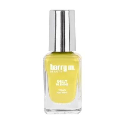 Image of Barry M Gelly Hi Shine Nail Paint Shade Yellow Limoncello Polish Glossy Finish