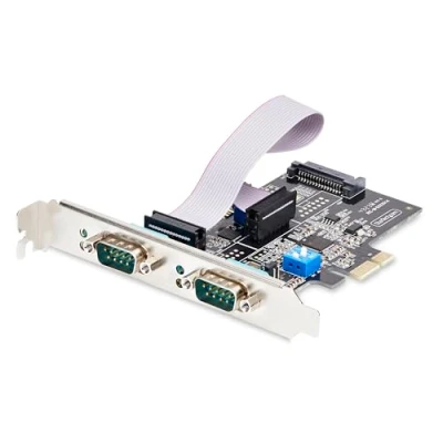 Image of StarTech.com 2 Port Serial PCIe Card, Dual PCI Express to RS232/RS422/RS485 DB9 Standard/Low Profile Brackets, 16C1050 UART, ESD Protection, Windows/Linux (2S232422485 PC CARD)