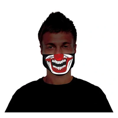 Image of Morph Adult Screaming Light Up Clown Demon Hallowen LED Half Mask