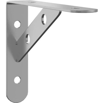 Image of vidaXL Shelf Brackets 4 pcs 15x2.5x11.5 cm Silver Stainless Steel
