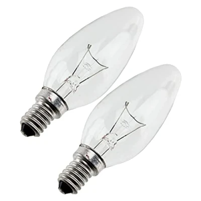 Image of SPARES2GO Candle Bulbs Compatible with Dimplex Electric Fire/Heater (Pack of 2, 60 Watt)