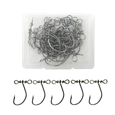 Image of Drop Shot Hooks for Bass Fishing: 30Pcs/Box in line Rig Fishing