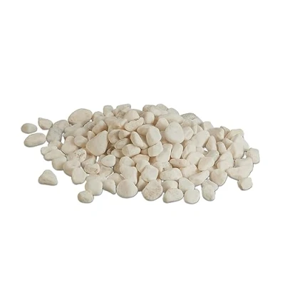 Image of Relaxdays Marble Pebbles, 5 kg, Stones, 25 40 mm, Garden Decor, Flower Beds &amp; Pots, Ornamental Gravel, White, 4 x cm