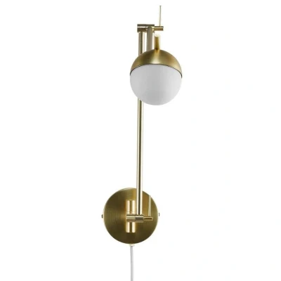 Image of Nordlux Contina Indoor Wall Light/Wall Scones Brass Metal, G9 5W Plug in &amp; Mains Hardwire Bedroom, Living Room, Kitchen, Office, Bedside or Study. IP20, Class 2 (Double Insulated)