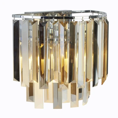 Image of Clarissa 2 Light Wall Chrome, Glass Shade, E14