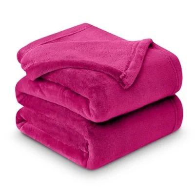 Image of GC GAVENO CAVAILIA Luxurious Fleece Mink Blanket, Warm &amp; Thermal Blankets Throws, Cuddly Throws For Sofas, Pink, 200X240 Cm