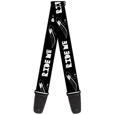 Image of Buckle Down GS W31818 &quot;RIDE ME Surfboard Black/White&quot; Guitar Strap
