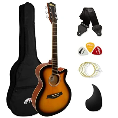 Image of TIGER ACG1 SB Small Body Acoustic Guitar for Beginners Sunburst Now with 6 Months Free Lessons Included