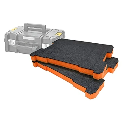 Image of Shadow Foam TSTAK/ProStack Inserts [30mm Orange Twin Pack] Easy Peel for DeWalt TSTAK &amp; Stanley ProStack Boxes