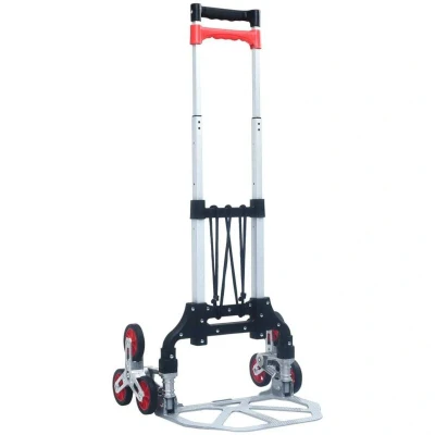 Image of vidaXL Foldable Stair Transport Trolley 70 kg Aluminium Sliver