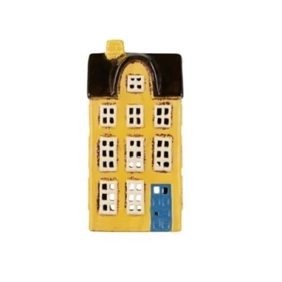 Image of IB Laursen Nyhavn House for Tea Light Blue Door, W: 7.5 x H: 20.5 L: 10