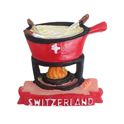 Image of 3D Swiss Cheese Fondue Switzerland Fridge Magnet Souvenir Gift Home Kitchen Refrigerator Decoration Magnetic Sticker Craft Collection