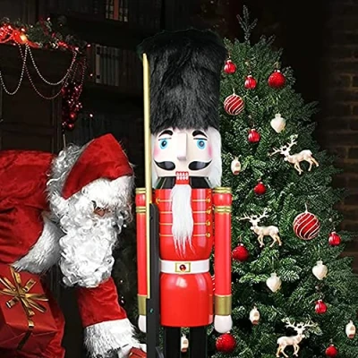 Image of CDL 120 cm Giant 4 Feet Wooden Christmas Decoration Nutcracker Soldier K07