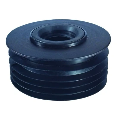 Image of McAlpine DC2 BL 4&quot;/110mm Drain Connector with Sealing Ring to fit Plastic Waste Pipe, Black