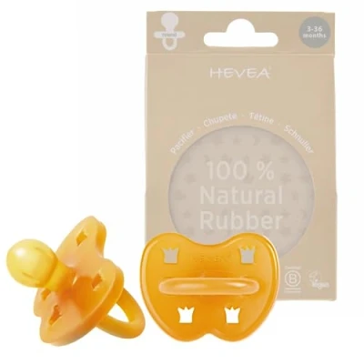 Image of HEVEA 100% Natural Rubber Dummies Round 3 36 Months Two Pack (Natural)