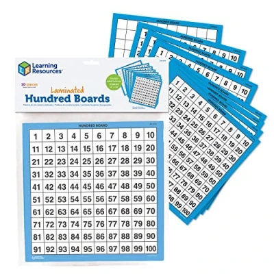 Image of Learning Resources Wipe Clean Hundred Boards (Set of 10), 30 cm