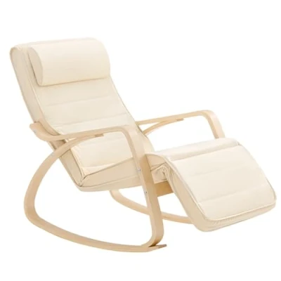 Image of SoBuy NEW! Comfortable Relax Rocking Chair Lounge Recliner with Footrest Design (FST16 W)