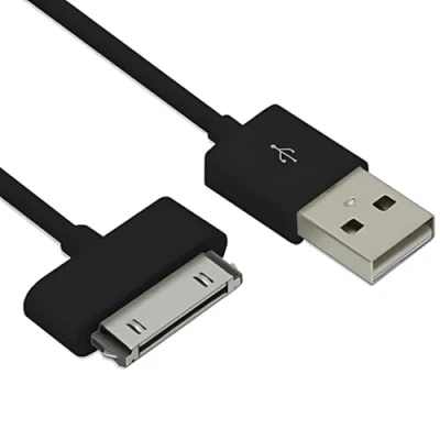 Image of USB to 30 Pin Charger Cable, Charging Cord for iPod, Fast Data Cable Compatible with iPhone 4/4S/3G/3GS, iPad 1/2/3, iPod Touch 1/2/3/4, Classic Old Devices (2M, Black)