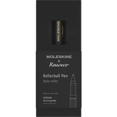 Image of Moleskine x Kaweco Rollerball Refillable Pen in ABS plastic for Writers, Note takers, Refill 0.7 mm with Black Ink Included, Color