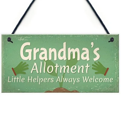 Image of RED OCEAN Garden Sign Grandma&#039;s Allotment Shed SummerHouse Hanging Plaque Nan Nanny Gifts For Her