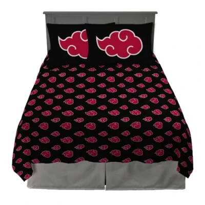 Image of Franco Naruto Akatsuki Anime Bedding Super Soft Microfiber Queen Sheet Set, (Official Licensed Product)
