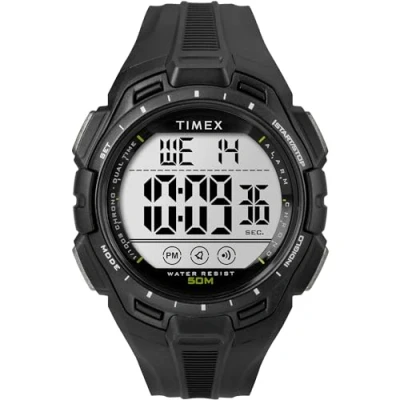 Image of Timex Men&#039;s Sport 43 mm Watch Black Resin Strap Digital Dial Case TW5M61700