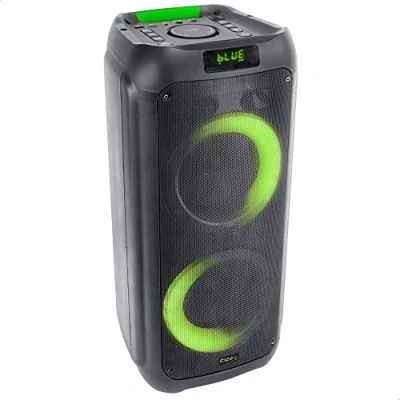 Image of Ibiza LYRA400 2x6,5&quot; 300W battery powered speaker with illuminated woofer, Bluetooth, Micro SD, AUX and USB Black