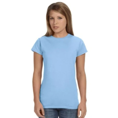 Image of Gildan Soft women&#039;s T shirt in Blue