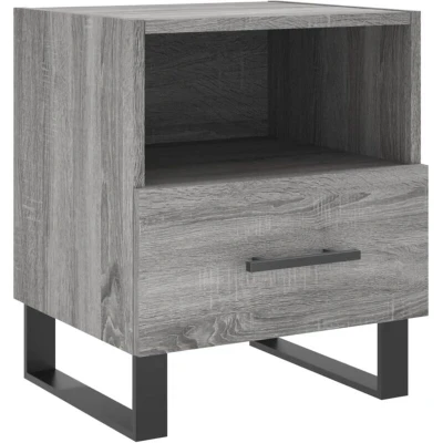 Image of vidaXL Bedside Cabinet Grey Sonoma 40x35x47.5 cm Engineered Wood