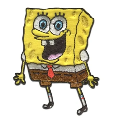 Image of Comercial Mercera Spongebob Squarepants Blue Embroidered Iron On Patches Adhesive Emblem Stickers Appliques, Size: 5 x 6,2 cm