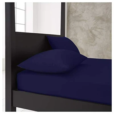 Image of Gaveno Cavailia Super Soft Plain Dyed Diamond Housewife Pillow Cases [ 48 x 74 Cm Navy ]