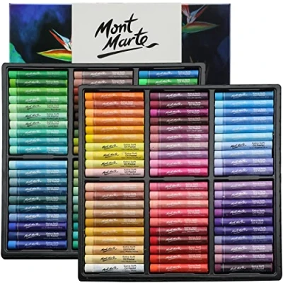 Image of MONT MARTE Extra Soft Oil Pastels Vibrant Hues Premium 120pc, Assorted Bright Colors, Vibrant, Buttery, Versatile Art for Blending, Layering &amp; Shading, Art, Craft, Coloring and Sketching