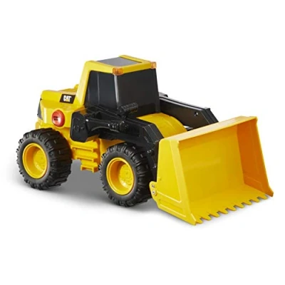 Image of CAT® Construction Power Hauller WHEEL LOADER, Includes flashing lights, hydraulic sounds, movable scoop and tracks, 27cm long, for ages 3+, Yellow