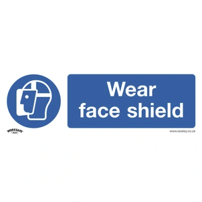 Image of Worksafe Mandatory Safety Sign Wear Face Shield Rigid Plastic Pack of 10