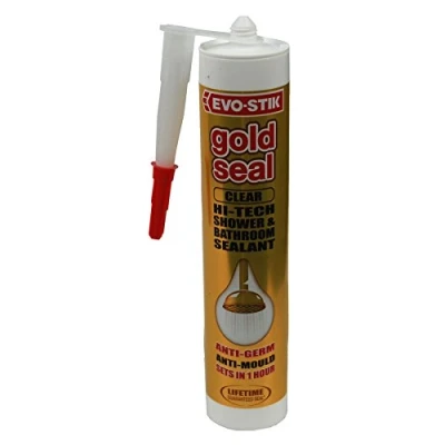 Image of Evo Stik Serious Gold Seal Clear Hi Tech Shower Bathroom and Kitchen Sealant 290g