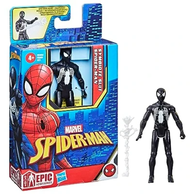 Image of Marvel Spider Man Epic Hero Series Symbiote Suit 4&quot; Action Figure, Black