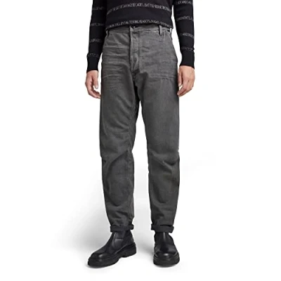 Image of G STAR RAW Men&#039;s Grip 3D Relaxed Tapered Jeans Jeans, Grey (faded black ink D19928 D182 D358), 27W / 32L