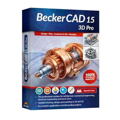 Image of BeckerCAD 15 3D PRO for Printing, Home Design, Floor Plan, Architecture, Engineering, Electric and more software compatible with AutoCAD Win 11, 10, 8